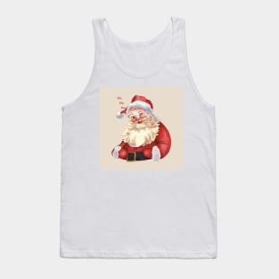 Retro Vintage Pink Santa Clause Tank Top